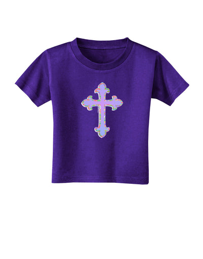 Easter Color Cross Toddler T-Shirt Dark-Toddler T-Shirt-TooLoud-Purple-2T-Davson Sales