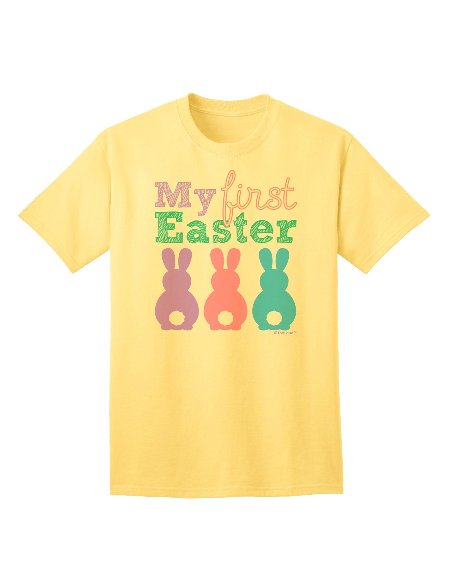 Easter Delight: Three Bunnies Adult T-Shirt by TooLoud-Mens T-shirts-TooLoud-Yellow-Small-Davson Sales