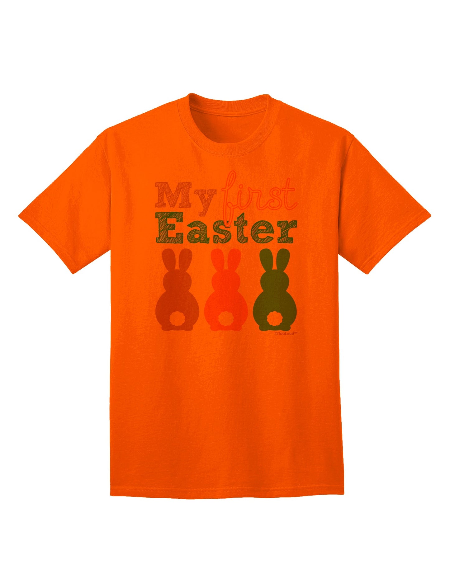 Easter Delight: Three Bunnies Adult T-Shirt by TooLoud-Mens T-shirts-TooLoud-Orange-Small-Davson Sales