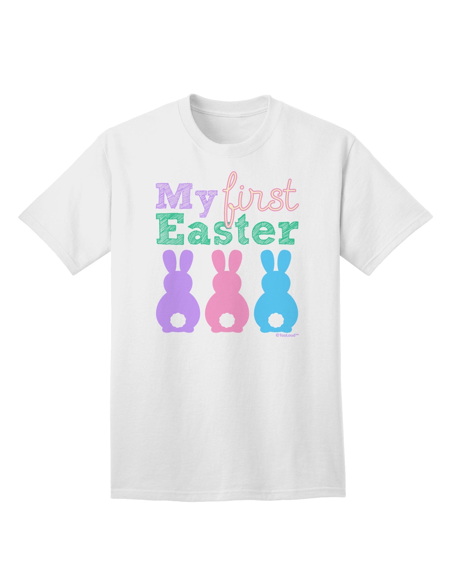 Easter Delight: Three Bunnies Adult T-Shirt by TooLoud-Mens T-shirts-TooLoud-White-Small-Davson Sales