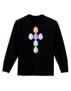 Easter Egg Cross Faux Applique Adult Long Sleeve Dark T-Shirt-TooLoud-Black-Small-Davson Sales