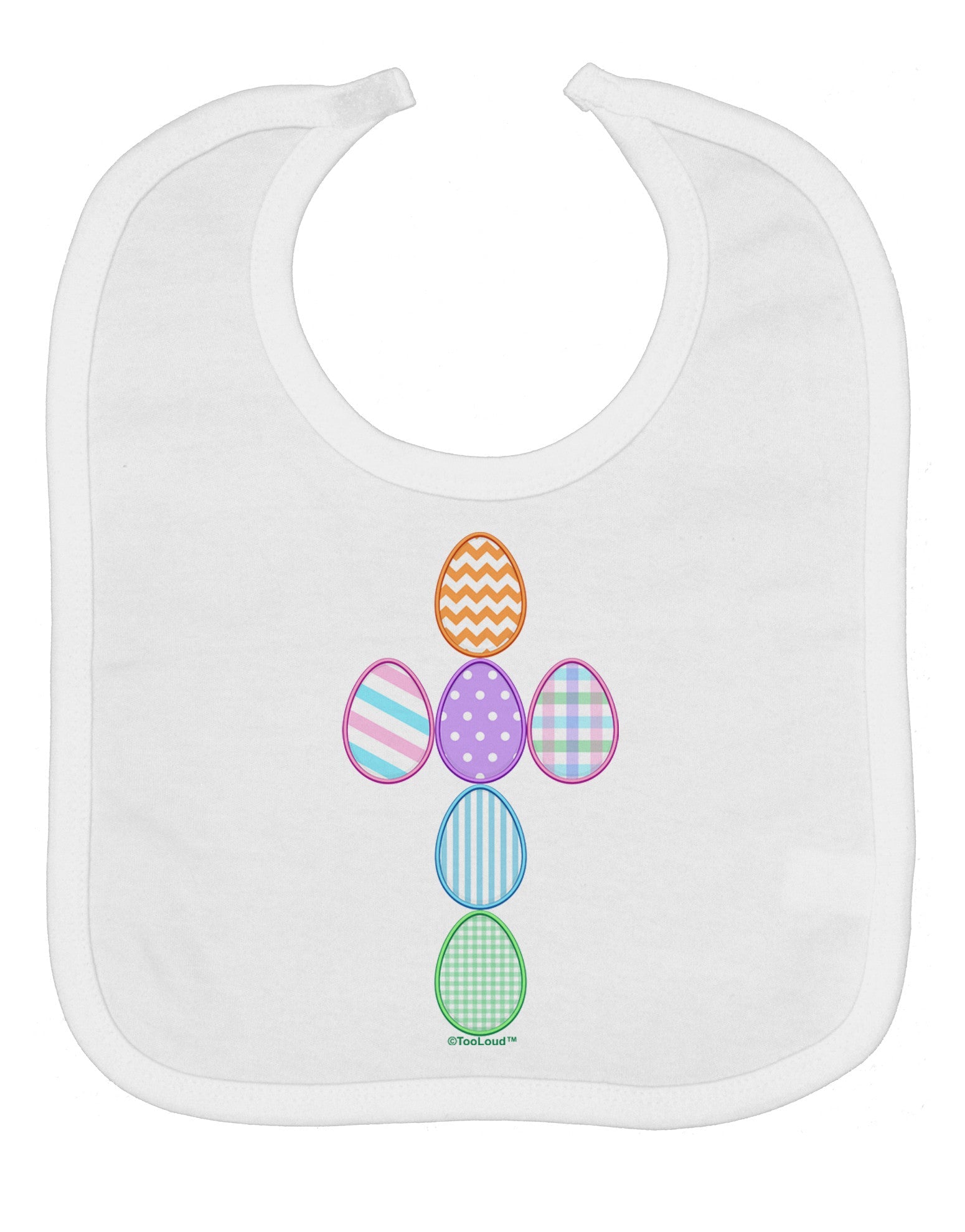 Easter Egg Cross Faux Applique Baby Bib