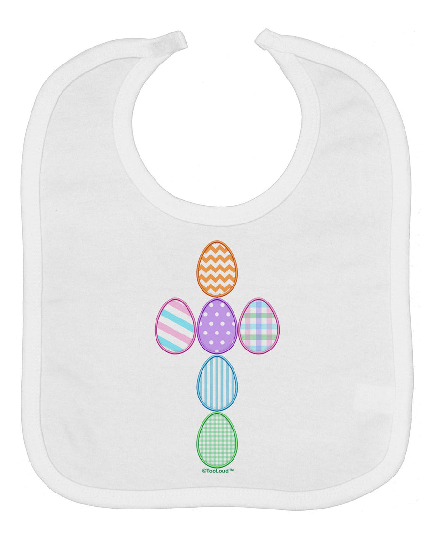 Easter Egg Cross Faux Applique Baby Bib