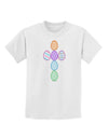 Easter Egg Cross Faux Applique Childrens T-Shirt-Childrens T-Shirt-TooLoud-White-X-Small-Davson Sales