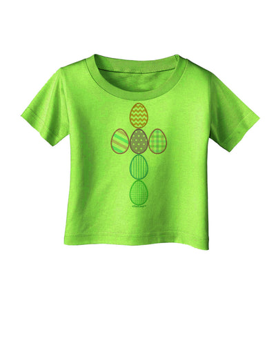 Easter Egg Cross Faux Applique Infant T-Shirt-Infant T-Shirt-TooLoud-Lime-Green-06-Months-Davson Sales