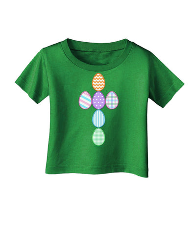 Easter Egg Cross Faux Applique Infant T-Shirt Dark-Infant T-Shirt-TooLoud-Clover-Green-06-Months-Davson Sales