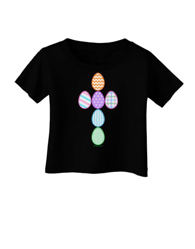 Easter Egg Cross Faux Applique Infant T-Shirt Dark-Infant T-Shirt-TooLoud-Black-06-Months-Davson Sales