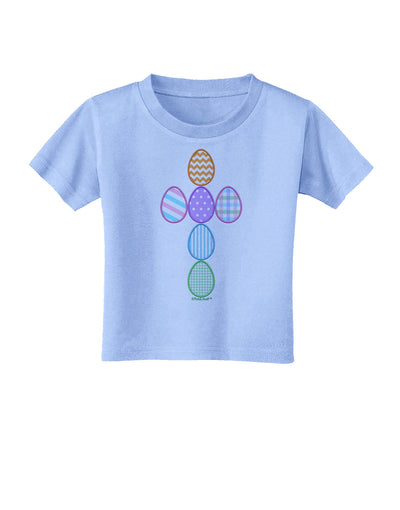 Easter Egg Cross Faux Applique Toddler T-Shirt-Toddler T-Shirt-TooLoud-Aquatic-Blue-2T-Davson Sales