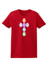 Easter Egg Cross Faux Applique Womens Dark T-Shirt-TooLoud-Red-X-Small-Davson Sales