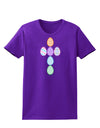 Easter Egg Cross Faux Applique Womens Dark T-Shirt-TooLoud-Purple-X-Small-Davson Sales