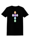 Easter Egg Cross Faux Applique Womens Dark T-Shirt-TooLoud-Black-X-Small-Davson Sales