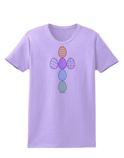 Easter Egg Cross Faux Applique Womens T-Shirt-Womens T-Shirt-TooLoud-Lavender-X-Small-Davson Sales