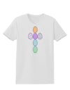 Easter Egg Cross Faux Applique Womens T-Shirt-Womens T-Shirt-TooLoud-White-X-Small-Davson Sales