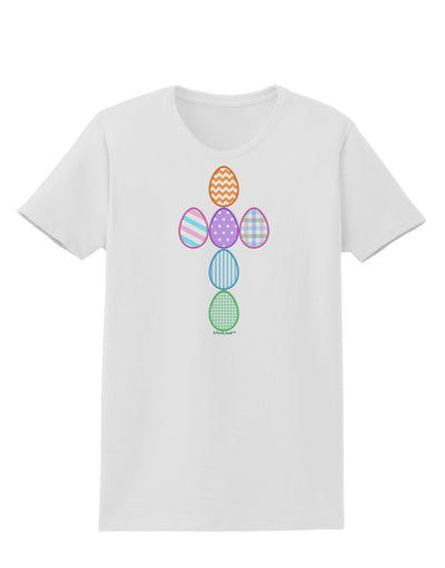 Easter Egg Cross Faux Applique Womens T-Shirt-Womens T-Shirt-TooLoud-White-X-Small-Davson Sales