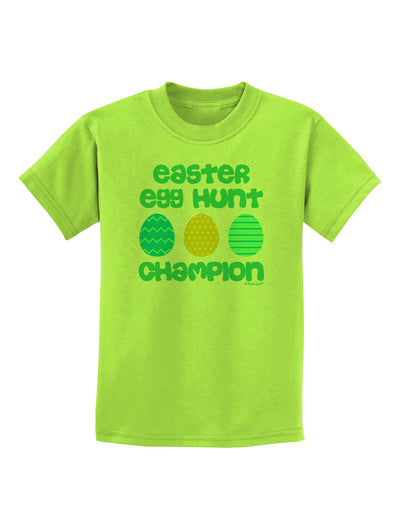 Easter Egg Hunt Champion - Blue and Green Childrens T-Shirt by TooLoud-Childrens T-Shirt-TooLoud-Lime-Green-X-Small-Davson Sales