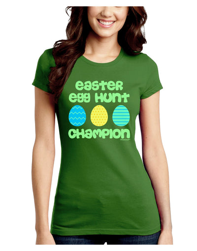 Easter Egg Hunt Champion - Blue and Green Juniors Crew Dark T-Shirt by TooLoud-T-Shirts Juniors Tops-TooLoud-Kiwi-Green-Juniors Fitted X-Small-Davson Sales