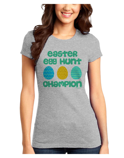 Easter Egg Hunt Champion - Blue and Green Juniors T-Shirt by TooLoud-Womens Juniors T-Shirt-TooLoud-Ash-Gray-Juniors Fitted X-Small-Davson Sales