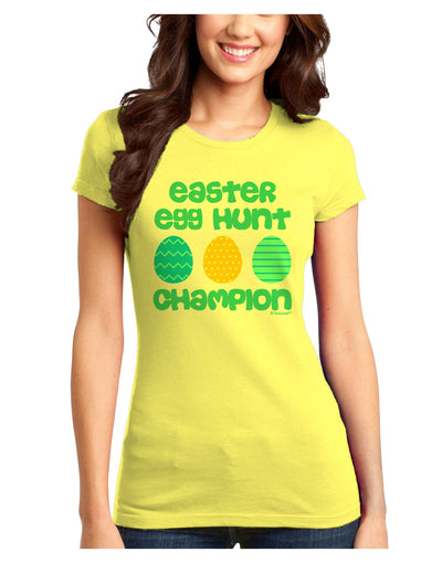 Easter Egg Hunt Champion - Blue and Green Juniors T-Shirt by TooLoud-Womens Juniors T-Shirt-TooLoud-Yellow-Juniors Fitted X-Small-Davson Sales