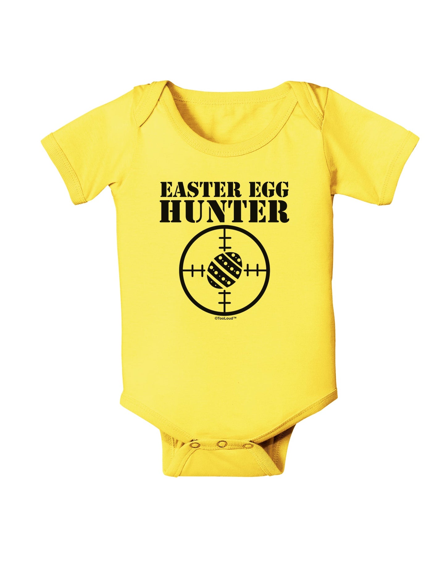 Easter Egg Hunter Black and White Baby Romper Bodysuit by TooLoud-Baby Romper-TooLoud-Yellow-06-Months-Davson Sales