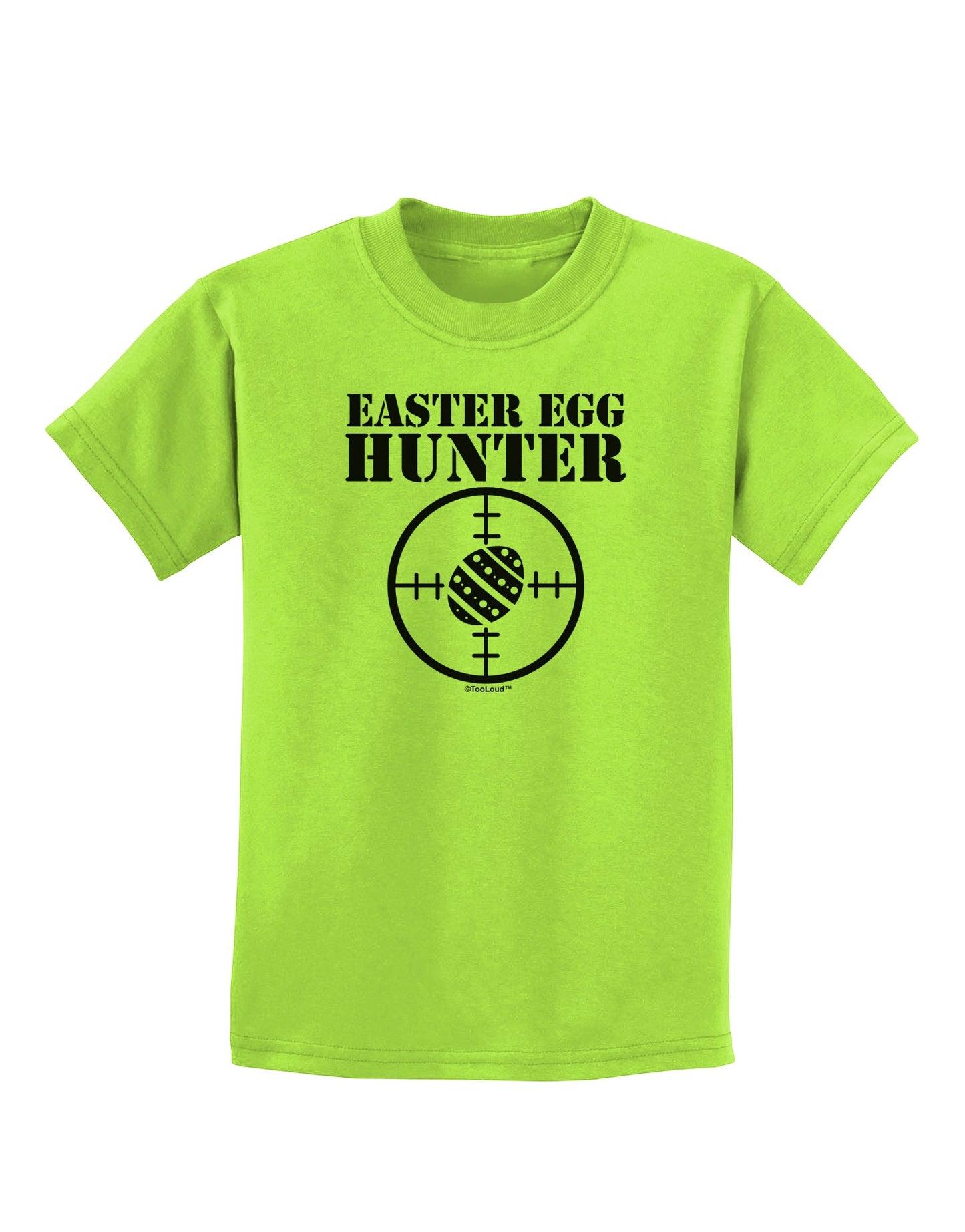 Easter Egg Hunter Black and White Childrens T-Shirt by TooLoud-Childrens T-Shirt-TooLoud-Lime-Green-X-Small-Davson Sales