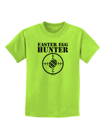 Easter Egg Hunter Black and White Childrens T-Shirt by TooLoud-Childrens T-Shirt-TooLoud-Lime-Green-X-Small-Davson Sales