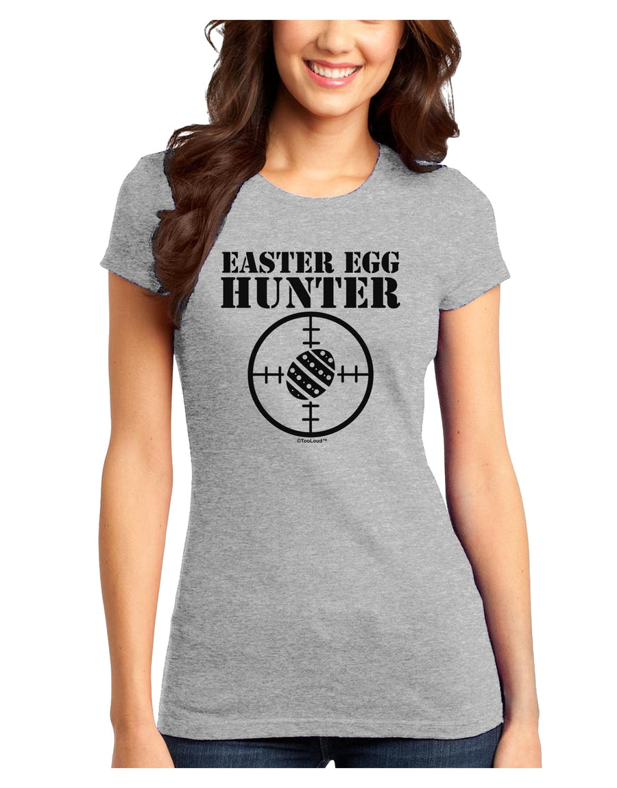 Easter Egg Hunter Black and White Juniors T-Shirt by TooLoud-Womens Juniors T-Shirt-TooLoud-White-Juniors Fitted X-Small-Davson Sales