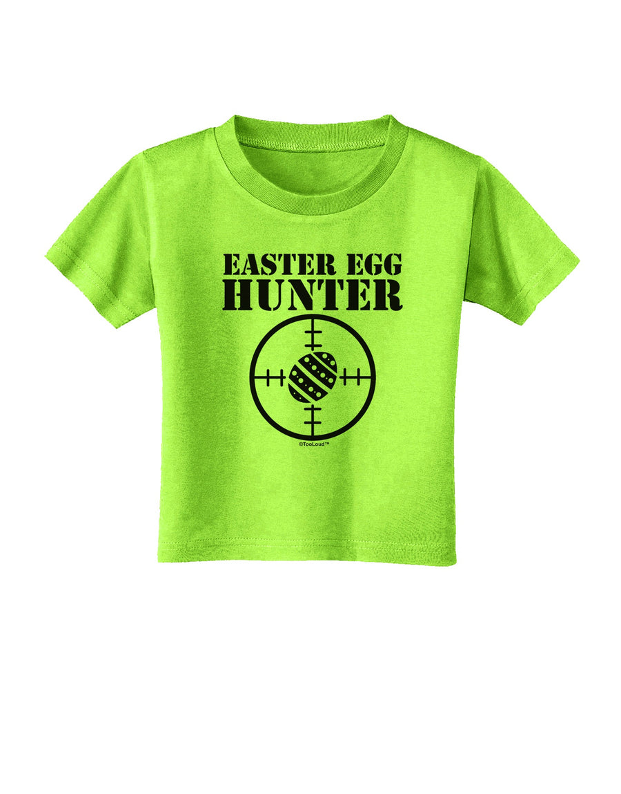 Easter Egg Hunter Black and White Toddler T-Shirt by TooLoud-Toddler T-Shirt-TooLoud-White-2T-Davson Sales