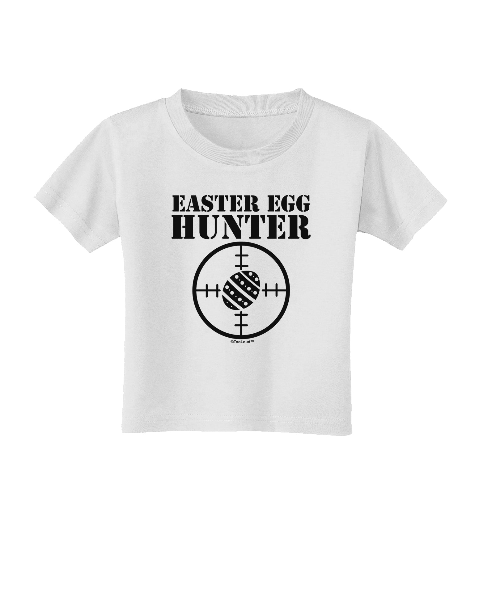 Easter Egg Hunter Black and White Toddler T-Shirt by TooLoud-Toddler T-Shirt-TooLoud-White-2T-Davson Sales