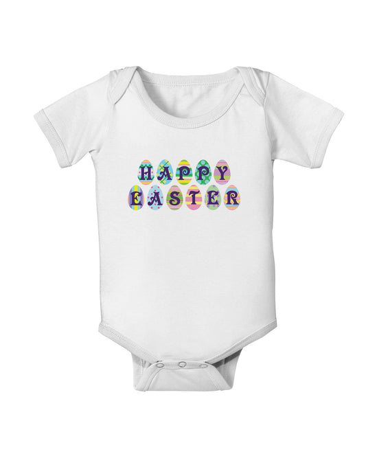 Easter Eggs Happy Easter Baby Romper Bodysuit-Baby Romper-TooLoud-White-06-Months-Davson Sales