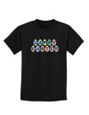 Easter Eggs Happy Easter Childrens Dark T-Shirt-Childrens T-Shirt-TooLoud-Black-X-Small-Davson Sales