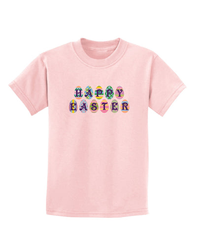Easter Eggs Happy Easter Childrens T-Shirt-Childrens T-Shirt-TooLoud-PalePink-X-Small-Davson Sales