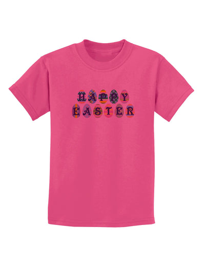 Easter Eggs Happy Easter Childrens T-Shirt-Childrens T-Shirt-TooLoud-Sangria-X-Small-Davson Sales
