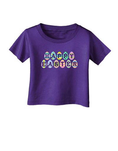 Easter Eggs Happy Easter Infant T-Shirt Dark-Infant T-Shirt-TooLoud-Purple-06-Months-Davson Sales