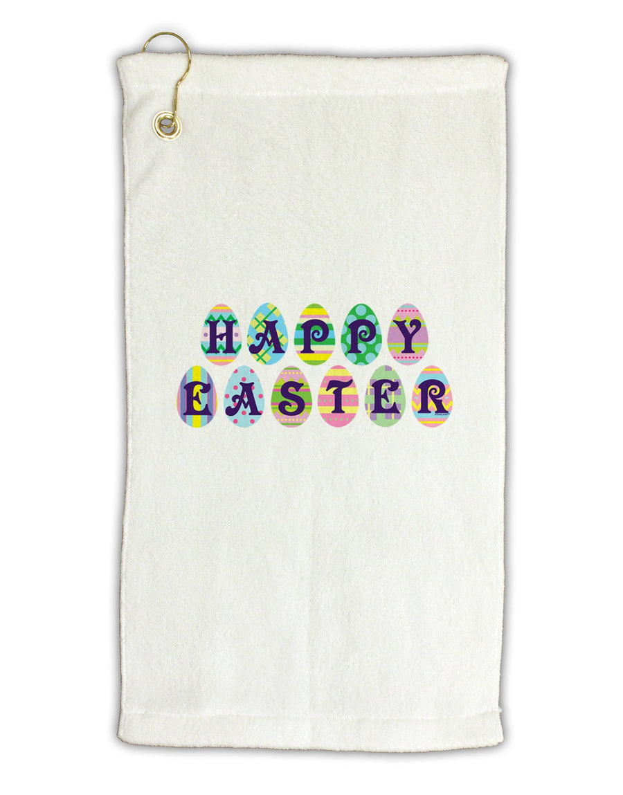 Easter Eggs Happy Easter Micro Terry Gromet Golf Towel 11&#x22;x19-Golf Towel-TooLoud-White-Davson Sales