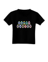 Easter Eggs Happy Easter Toddler T-Shirt Dark-Toddler T-Shirt-TooLoud-Black-2T-Davson Sales