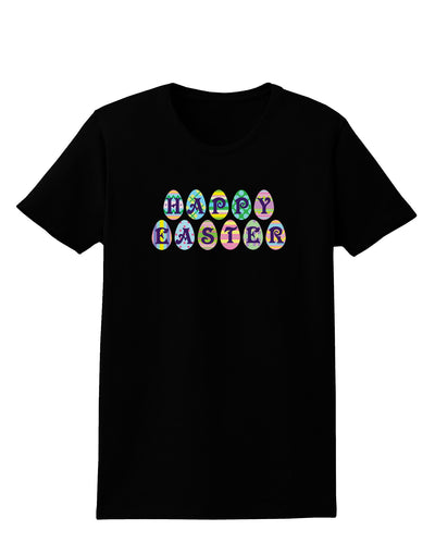 Easter Eggs Happy Easter Womens Dark T-Shirt-TooLoud-Black-X-Small-Davson Sales