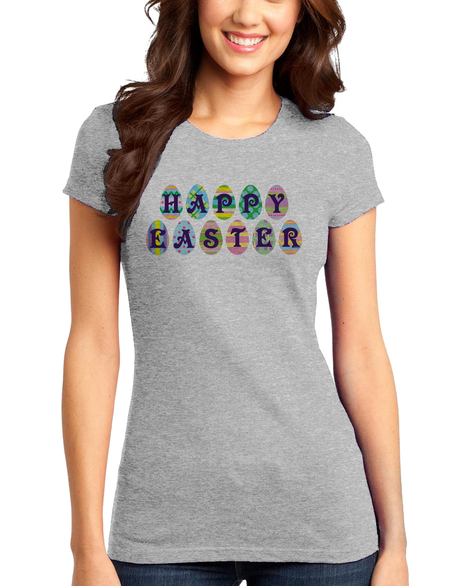 Easter Eggs Happy Easter Womens Juniors T-Shirt-Womens Juniors T-Shirt-TooLoud-White-Small-Davson Sales