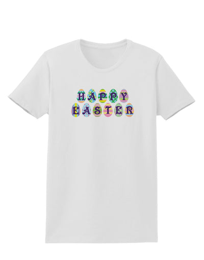 Easter Eggs Happy Easter Womens T-Shirt-Womens T-Shirt-TooLoud-White-X-Small-Davson Sales