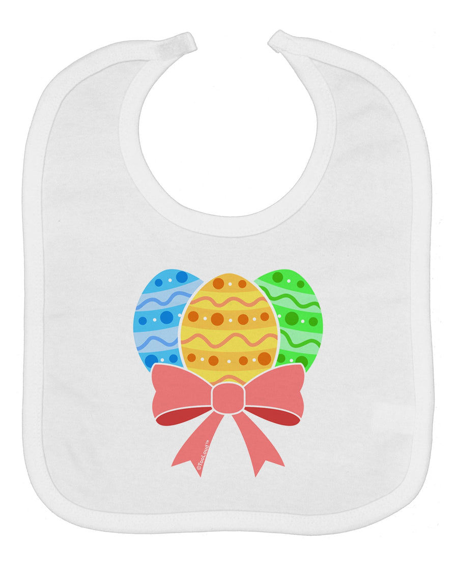 Easter Eggs With Bow Baby Bib by TooLoud