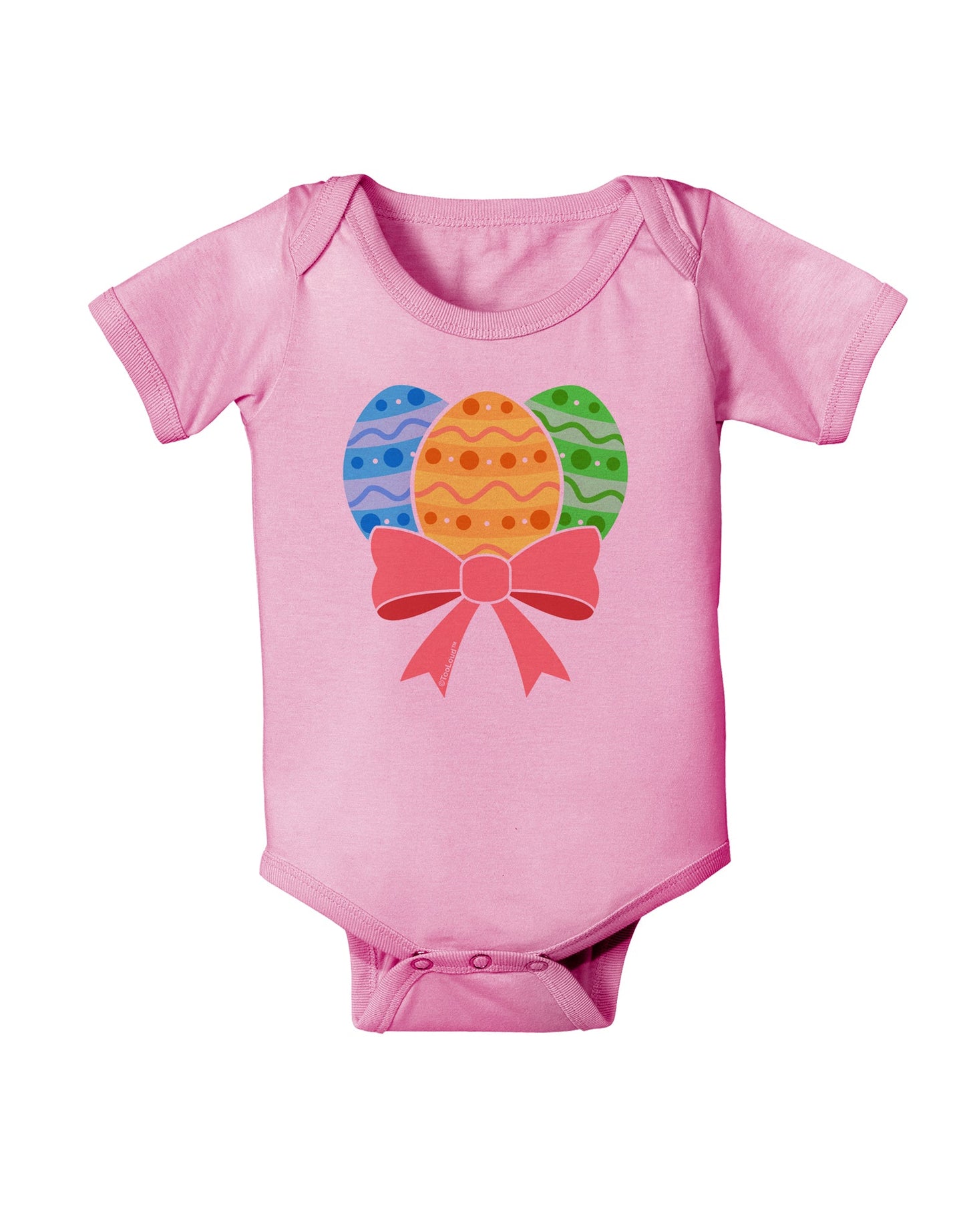 Easter Eggs With Bow Baby Romper Bodysuit by TooLoud-Baby Romper-TooLoud-Light-Pink-06-Months-Davson Sales