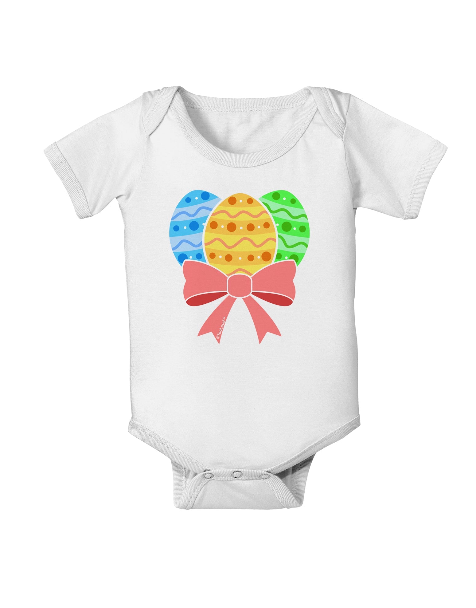 Easter Eggs With Bow Baby Romper Bodysuit by TooLoud-Baby Romper-TooLoud-White-06-Months-Davson Sales