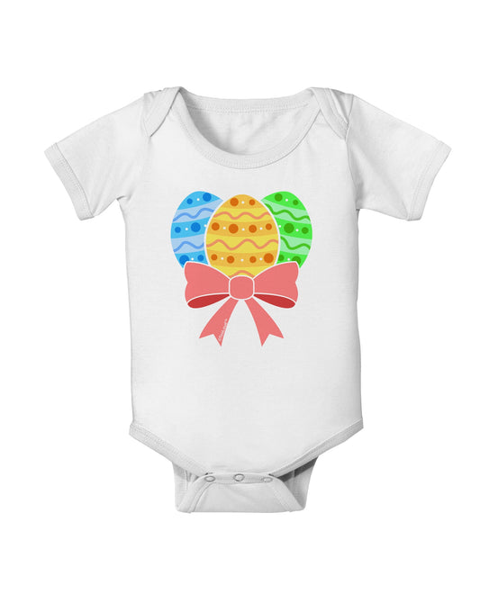 Easter Eggs With Bow Baby Romper Bodysuit by TooLoud-Baby Romper-TooLoud-White-06-Months-Davson Sales