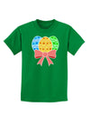 Easter Eggs With Bow Childrens Dark T-Shirt by TooLoud-Childrens T-Shirt-TooLoud-Kelly-Green-X-Small-Davson Sales