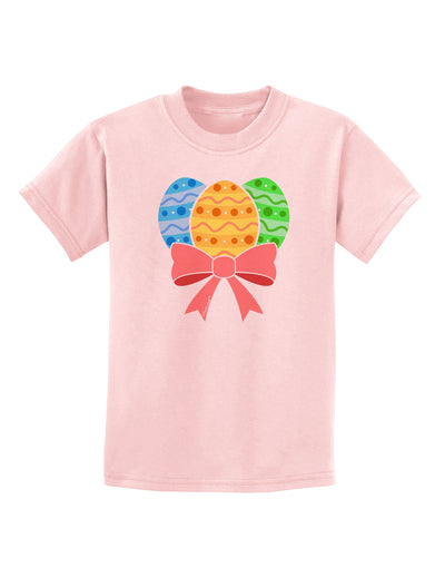 Easter Eggs With Bow Childrens T-Shirt by TooLoud-Childrens T-Shirt-TooLoud-PalePink-X-Small-Davson Sales