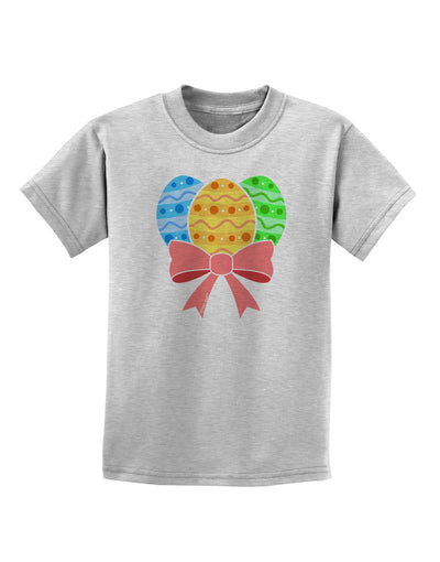 Easter Eggs With Bow Childrens T-Shirt by TooLoud-Childrens T-Shirt-TooLoud-AshGray-X-Small-Davson Sales