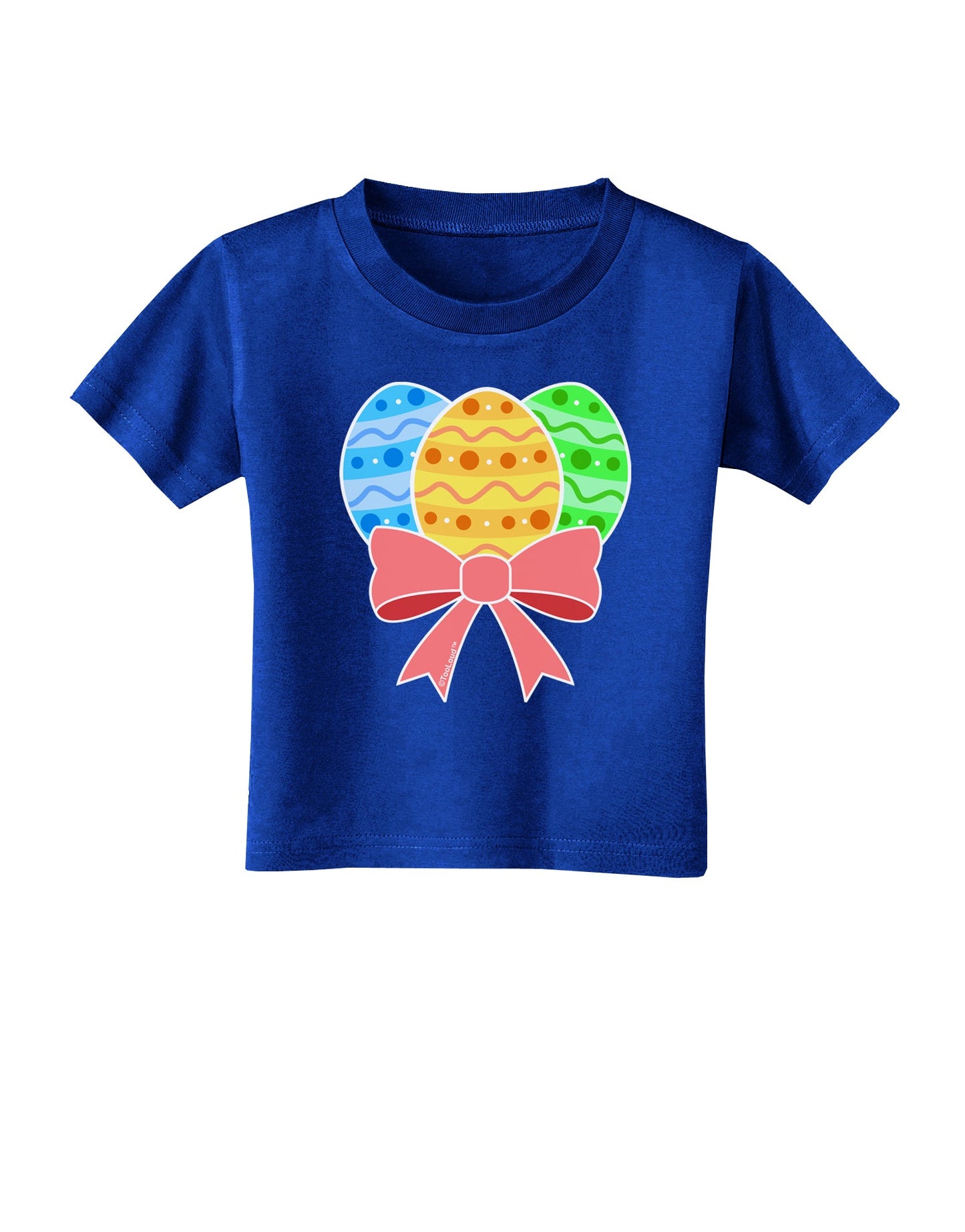 Easter Eggs With Bow Toddler T-Shirt Dark by TooLoud-Toddler T-Shirt-TooLoud-Royal-Blue-2T-Davson Sales