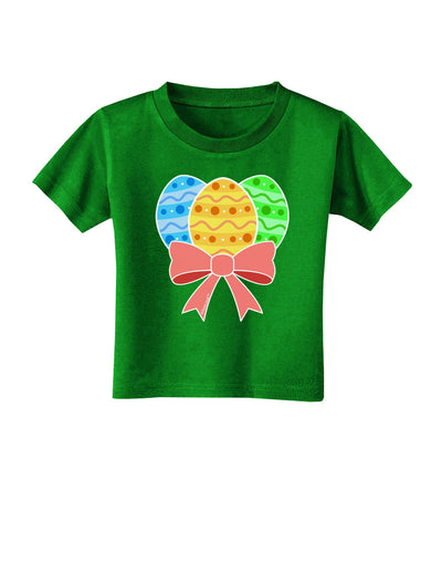 Easter Eggs With Bow Toddler T-Shirt Dark by TooLoud-Toddler T-Shirt-TooLoud-Clover-Green-2T-Davson Sales
