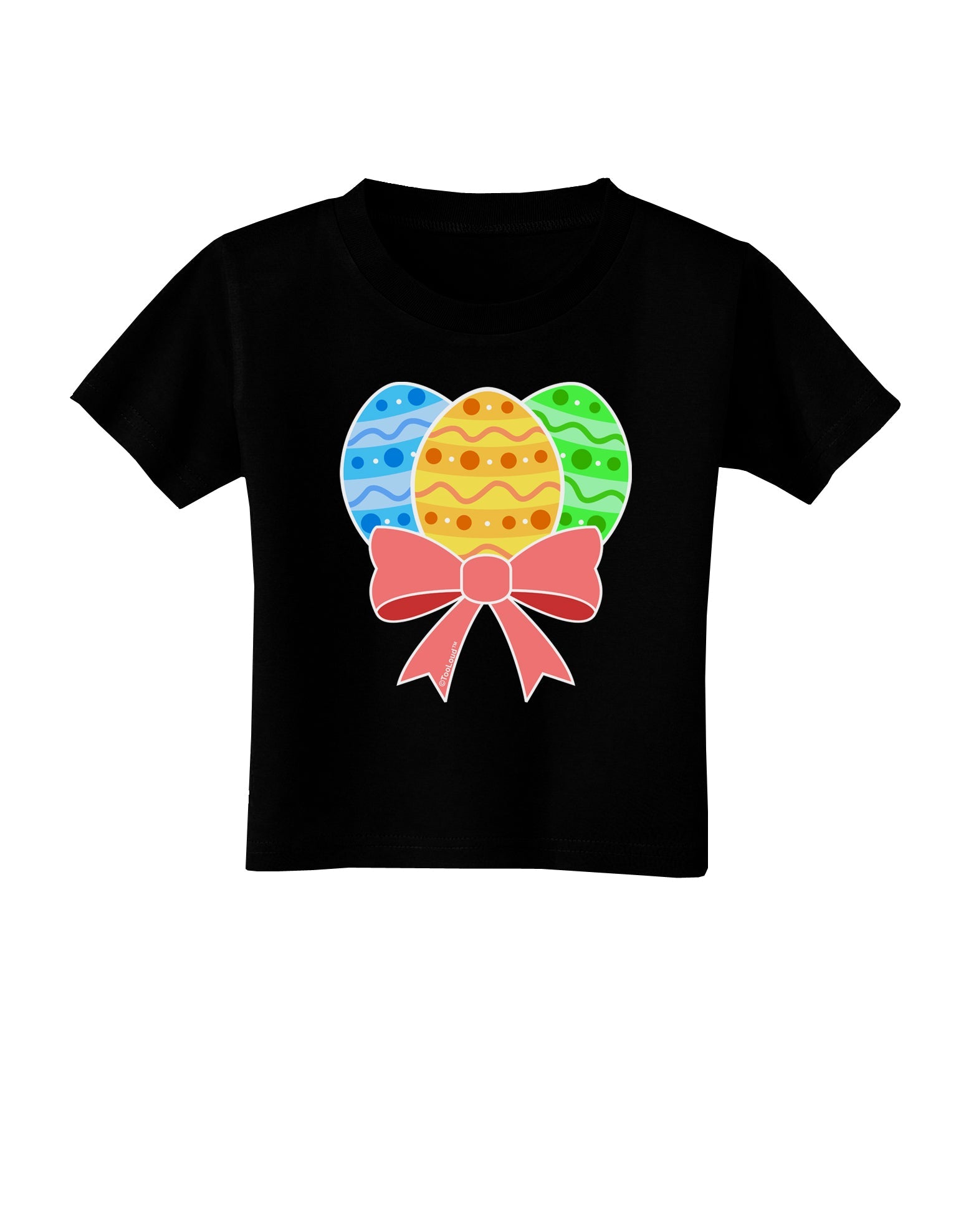 Easter Eggs With Bow Toddler T-Shirt Dark by TooLoud-Toddler T-Shirt-TooLoud-Black-2T-Davson Sales