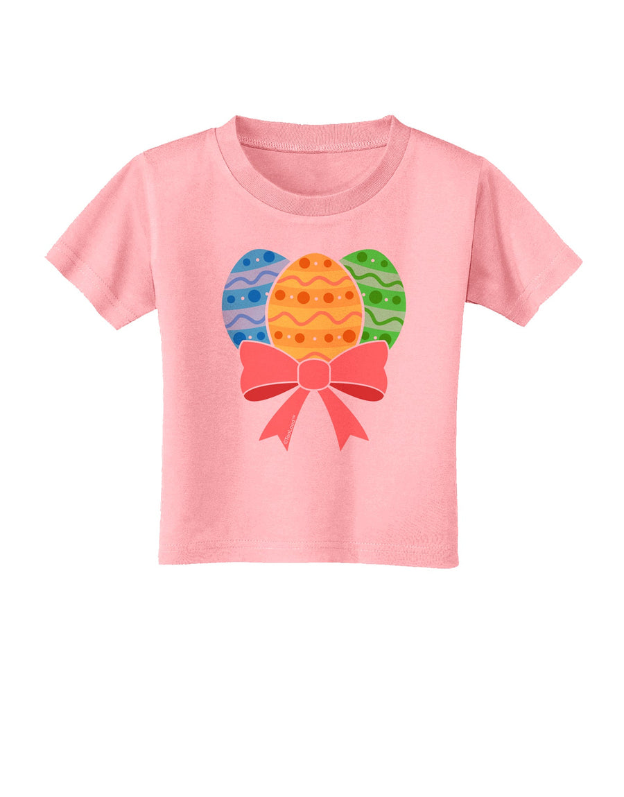 Easter Eggs With Bow Toddler T-Shirt by TooLoud-Toddler T-Shirt-TooLoud-White-2T-Davson Sales