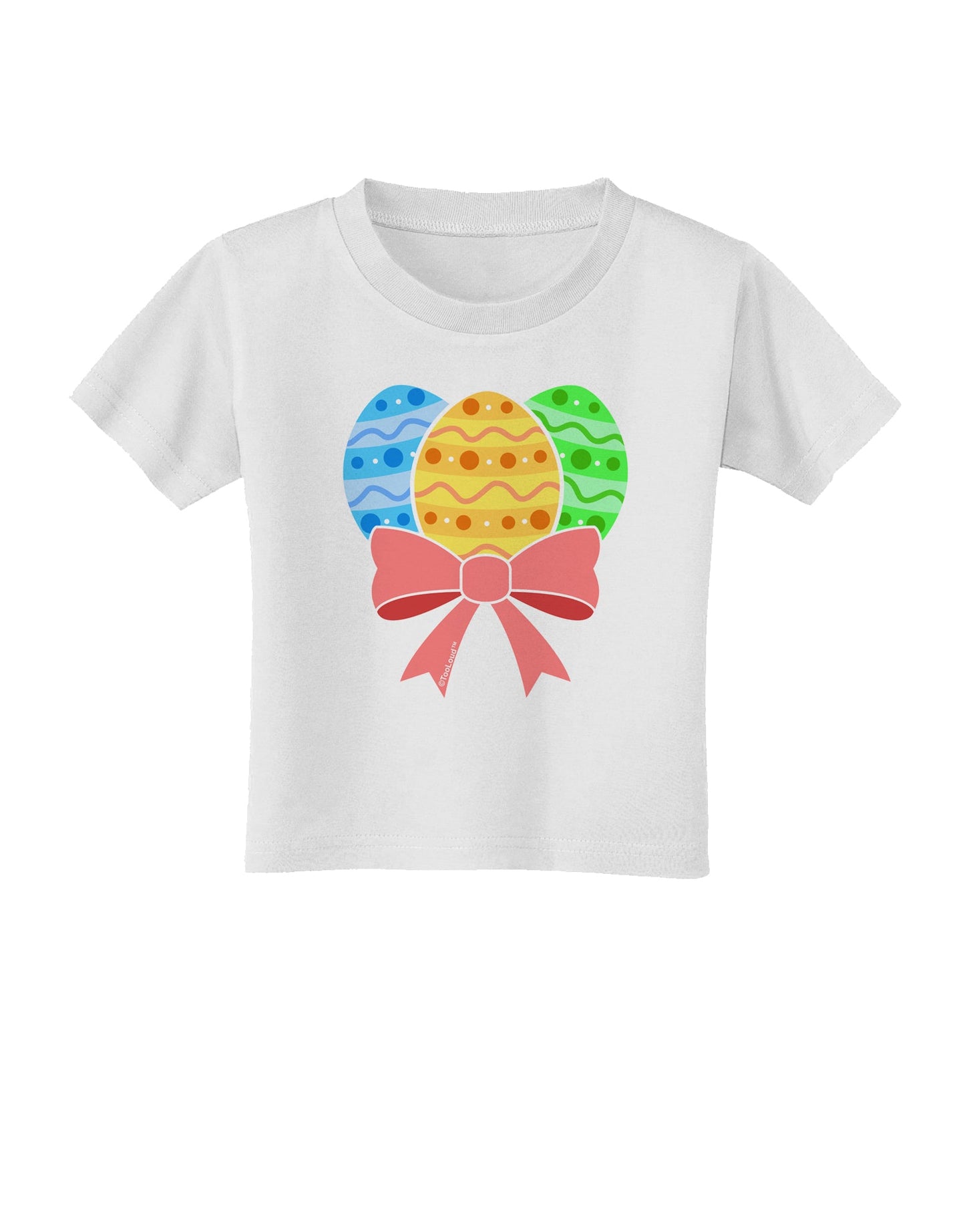 Easter Eggs With Bow Toddler T-Shirt by TooLoud-Toddler T-Shirt-TooLoud-White-2T-Davson Sales